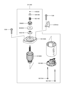 Kawasaki Fr730v-As21 Starter Diagram and Parts List for Z-FORCESZ48 (17AIDGHB-17AIDGHB010)(2015) Cub Cadet Lawn Tractor